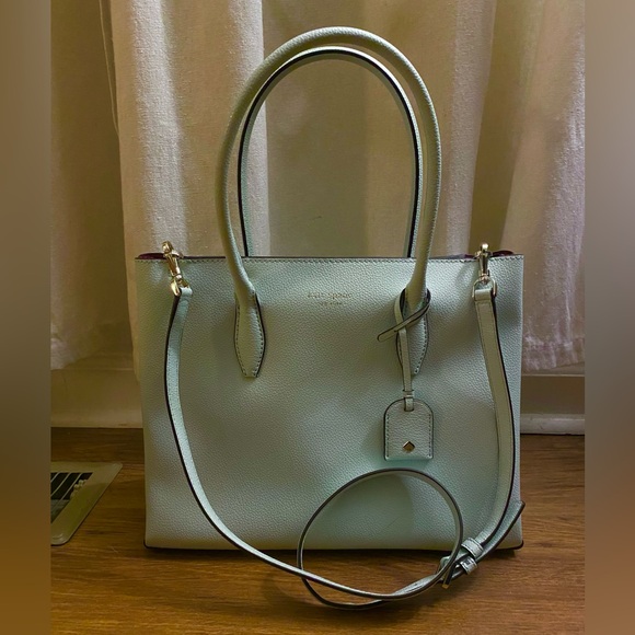 Eva Medium Zip Top Satchel in Mint Frosting - Picture 4 of 6